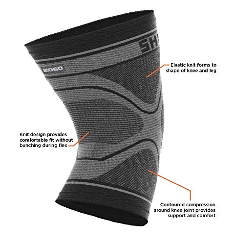 Shock Doctor Compression Knit Knee Sleeve - Black, Large - Image 3