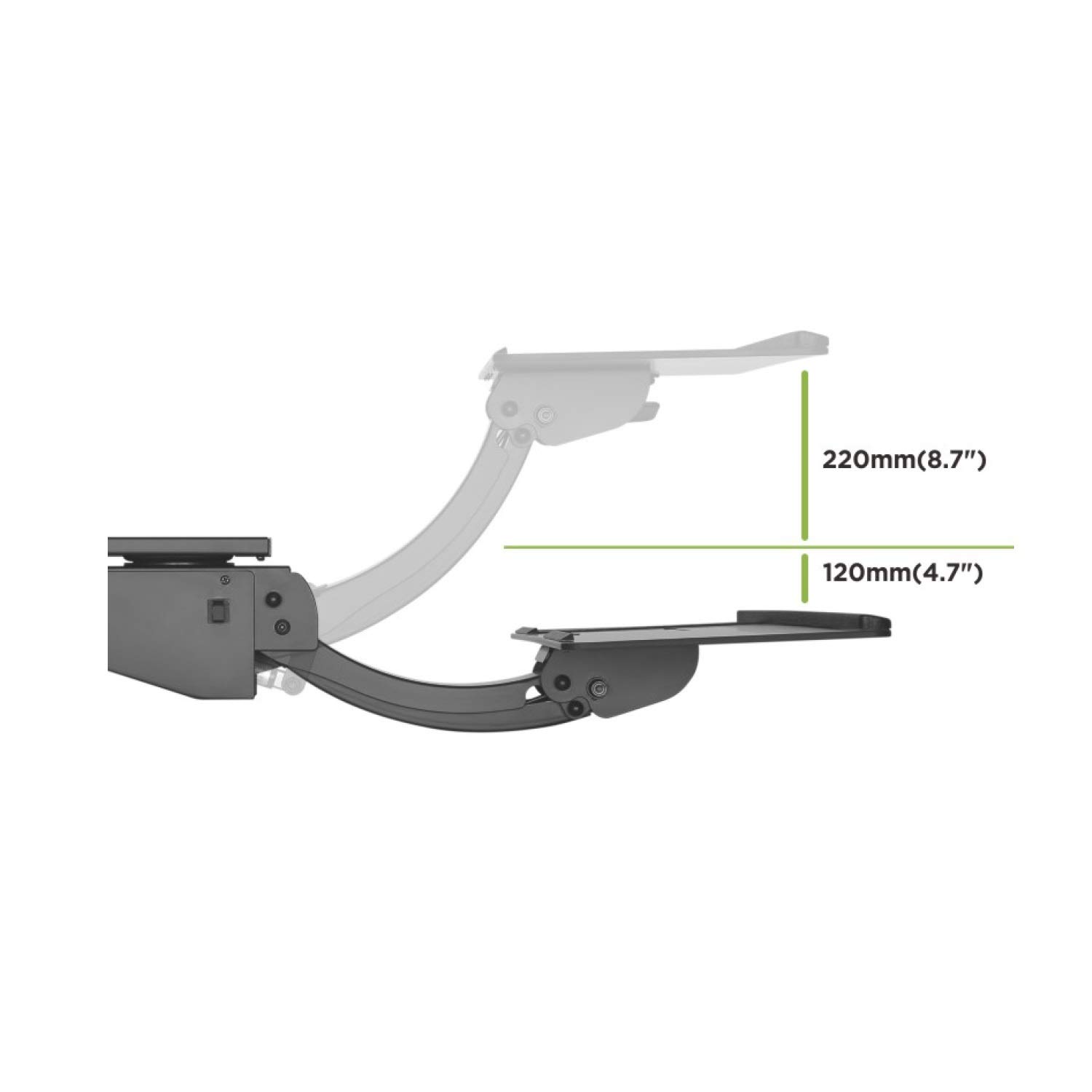 Maclean MC-795 Ergonomic Under-Desk Keyboard Tray with Large Adjustable Height Range Best Sit Stand Standing Desk Computer Stand Holder Drawer Shelf Pull Slides Out Sliding Angle swivels 360 - Image 4