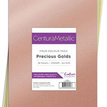 Centura Metallic 36 Sheet Card Pack, Precious Golds, Precious Gold