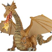 Papo 39095 Gold dragon with flame ENCHANTED WORLD Figurine, Multicolour