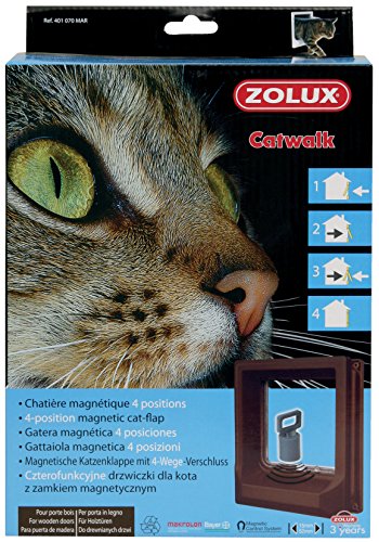 Zolux Cat Flap with 4 Magnetic Positions for Cats Brown - Image 3