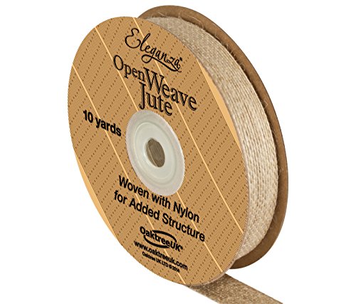 Eleganza Open Weave Jute 15mm x 9.1m (10yds) Natural No.02, Beige