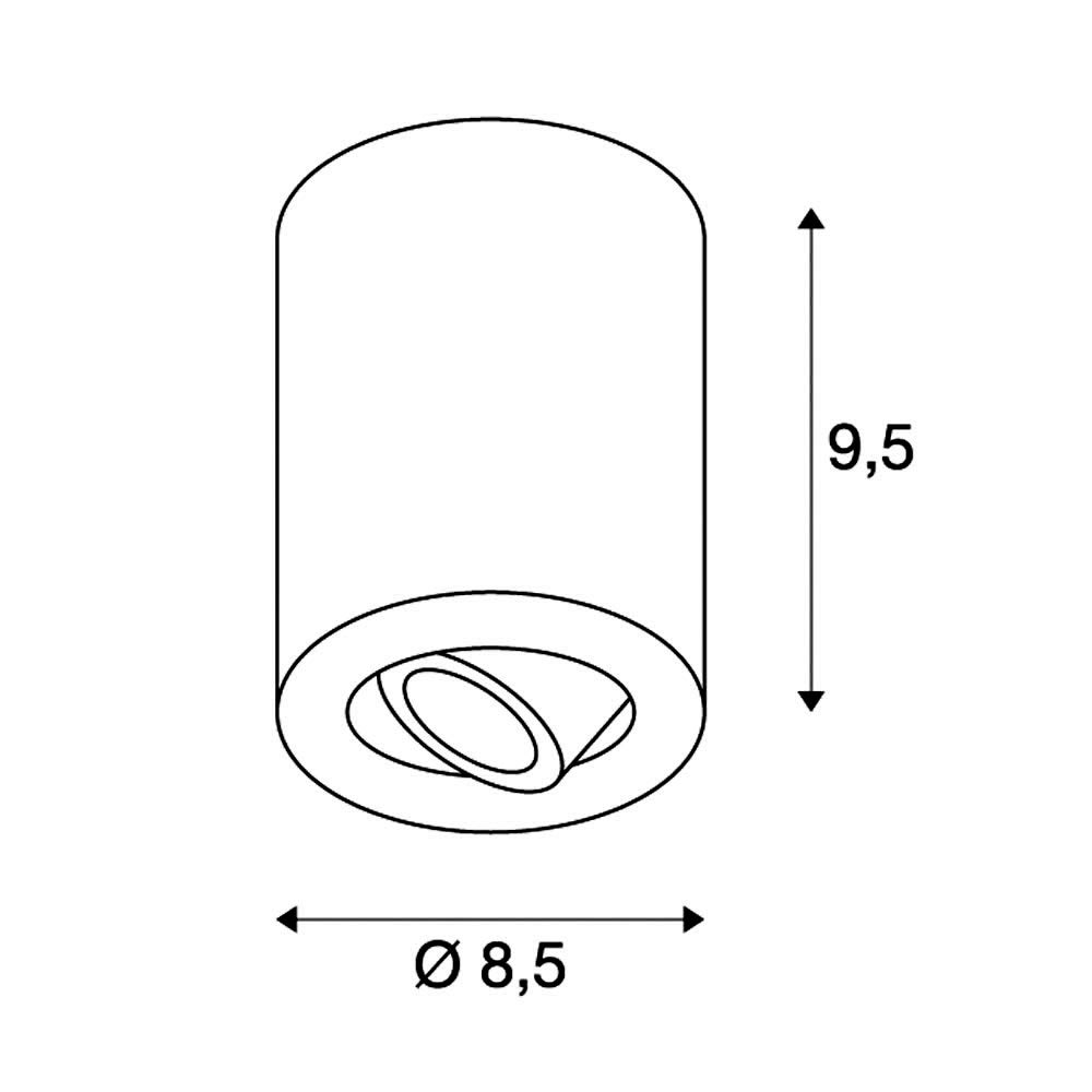 SLV TRILEDO Round CL Surface Mounted Downlight, alu-Brushed, LED, 6W, 38°, 3000K, incl. Driver, Aluminium, Silvergrey - Image 3