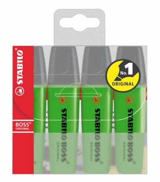Highlighter - STABILO BOSS ORIGINAL Green Wallet of 4