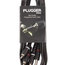 Plugger Strap RCA Male/2x Male Mono Jack Cable 3 m Black