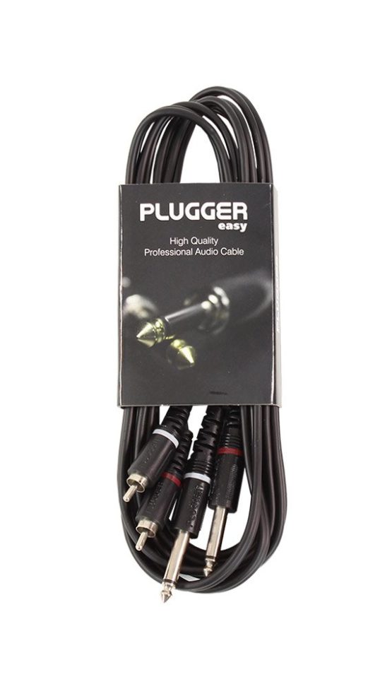 Plugger Strap RCA Male/2x Male Mono Jack Cable 3 m Black