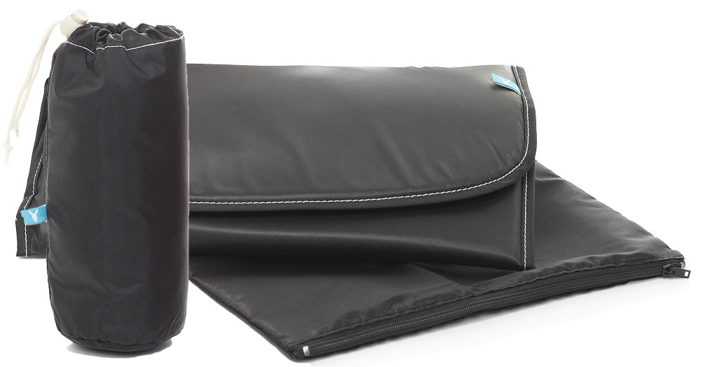 Wallaboo Nappy Changing Bag, Stylish & Durable Faux Suede, Included Changing Pad, Bottle Case, Accessory Pouch, Black - Image 4