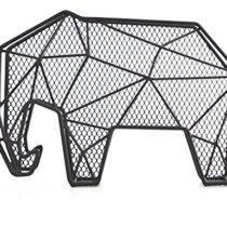 KIKKERLAND Elephant Wall Mount Letter Organizer, Alloy Steel, Black, 1 EA