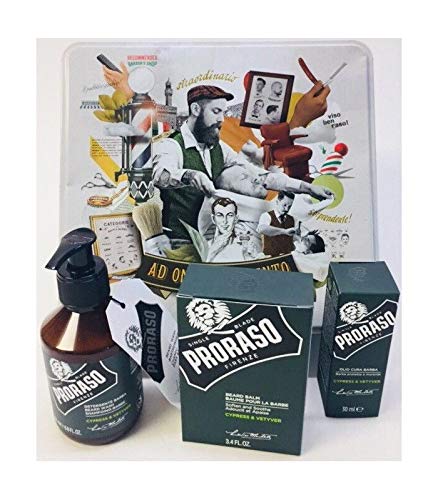 Proraso Beard Care Trio Set, Cypress and Vetyver, Includes Nourishing Beard Oil, Cleansing Shampoo and Soothing Beard Balm - Image 3