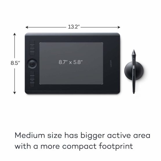 Wacom PTH-660-N Intuos Pro Pen Tablet (Size: M)/Medium Professional Graphic Tablet Including Wacom Pro Pen 2 Stylus with Replacement Tips/Compatible with Windows and Apple, Black - Image 4
