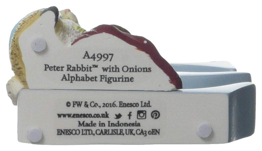Beatrix Potter E - Peter Rabbit With Onions Figurine, White With Blue and Red Accents, height 7 cm - Image 2