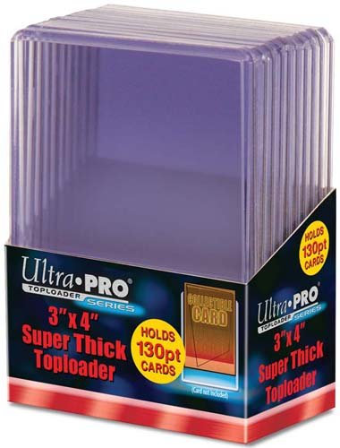 Ultra Pro 82327 3" x 4" Clear Super Thick 130PT Toploaders (10ct), Cream