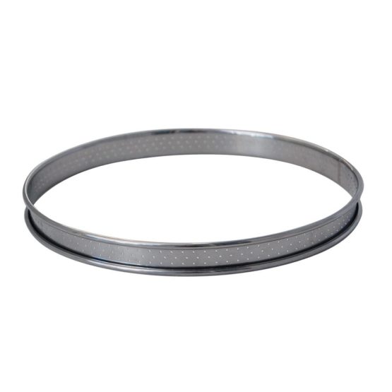 DE BUYER 3093.24 Tart Ring with Perforated Edge Stainless Steel Rolled Diameter 24 cm Height 2 cm