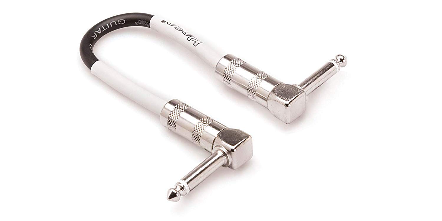 HosaTech CPE-112 12 inch Right Angle to Same Guitar Patch Cable, Black, 12 inches