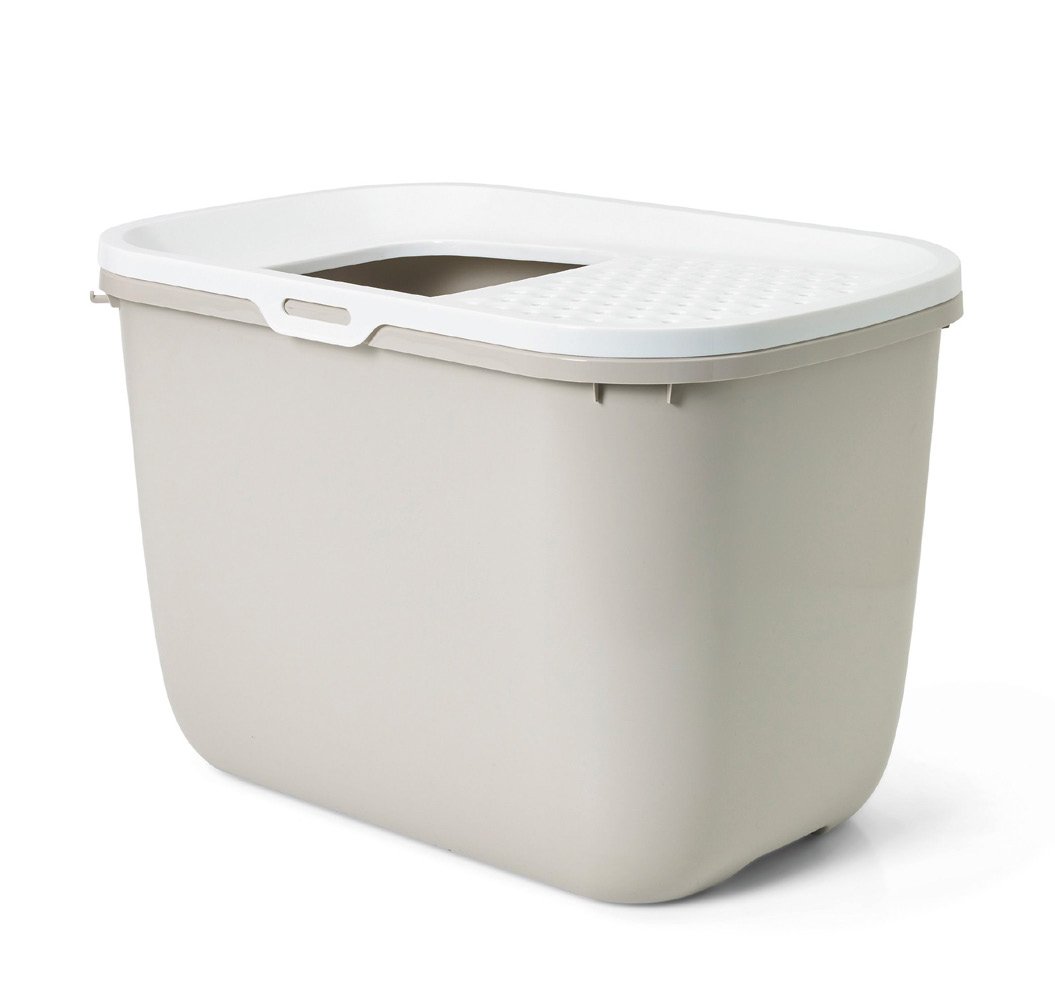 Savic cat litter tray Hop In - beige - top entry - anti-tracking - contemporary design - 58.5x39x39.5 cm