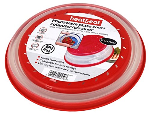 Heat Eat NS450 Microwave Plate Cover/Colander/Strainer, Red Or Blue, 27cm - Image 3