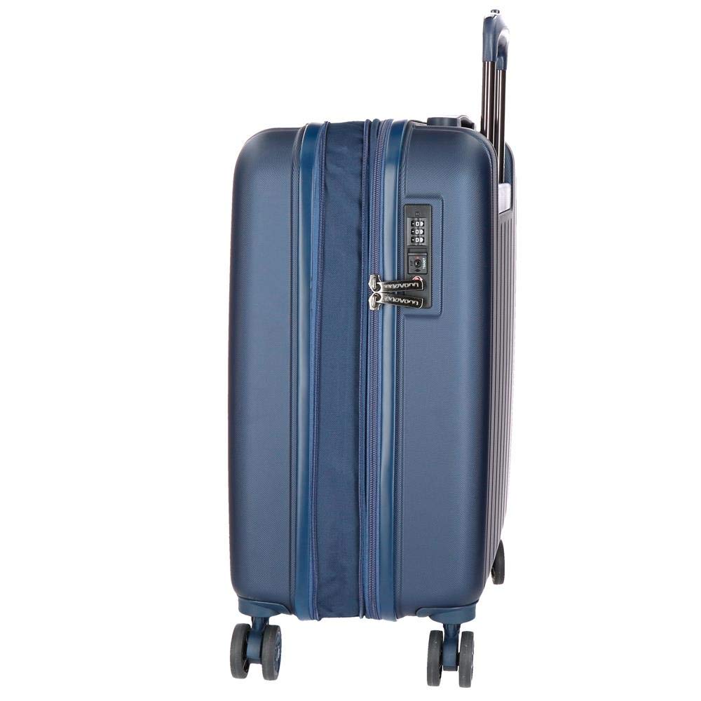Movom Wood Blue Cabin Suitcase 40 x 55 x 20 cm Rigid ABS TSA Lock 38 Litre 3.2 kg 4 Double Wheels Hand Luggage - Image 2