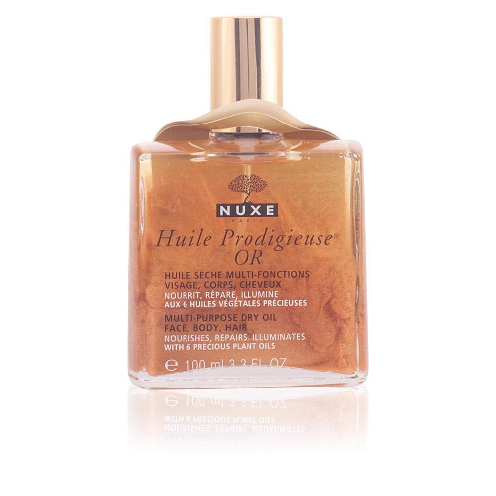 Nuxe Huile Prodigieuse Shimmering Dry Oil 100ml, Illuminating Multi-Purpose Oil, With Gold-Flecked Glow for Face Body & Hair - Image 3