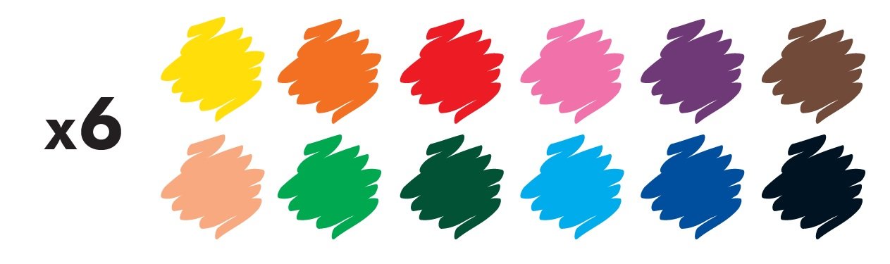 Jovi Triwax 973/72 Triangular Crayons Pack of 72 Assorted Colors with 2 Sharpeners - Image 2