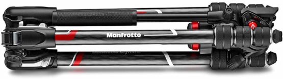 Manfrotto MVKBFRTC-LIVE Befree Live Travel Tripod, Twist Lock with MVH400AH Fluid Head for DSLR, Mirrorless, Compact and Video Cameras Up to 4 kg, Carbon Fiber - Image 4