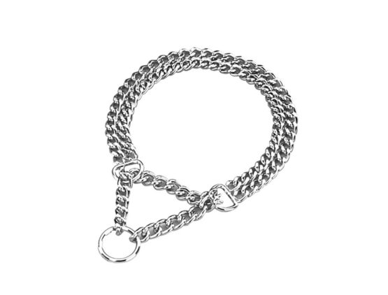 Nobby Chains Choker Two Rows Chrome, 45 cm/ 2.5 mm
