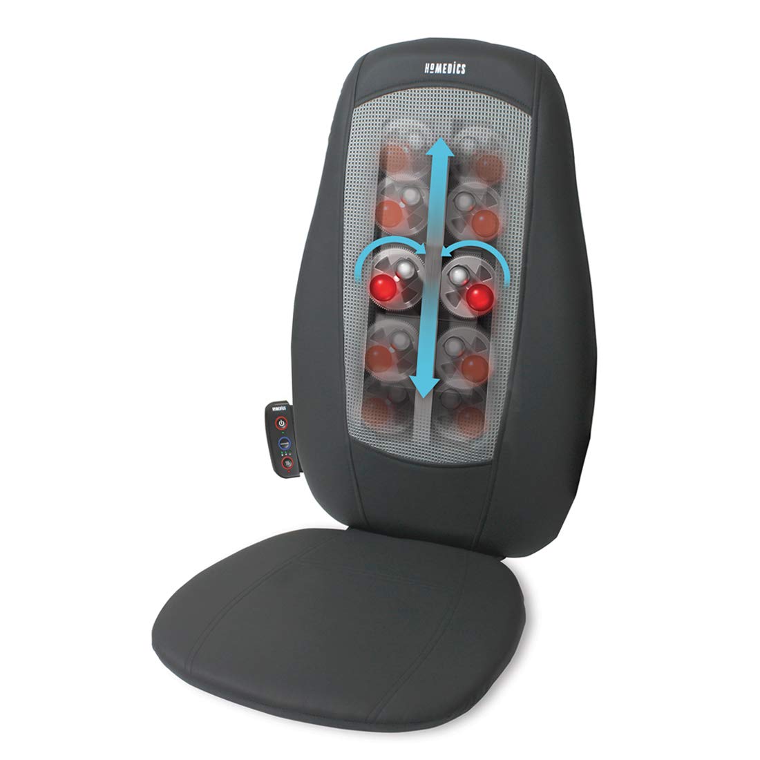 Homedics Adjustable Massage Chair, Shiatsu Back and Shoulder Massager, Ease Stiffness/Tension with 3 Zone Settings