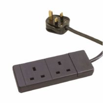 Pro Elec BS1363 3m 2 Gang Extension Lead - Black