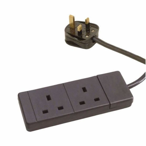 Pro Elec BS1363 3m 2 Gang Extension Lead - Black
