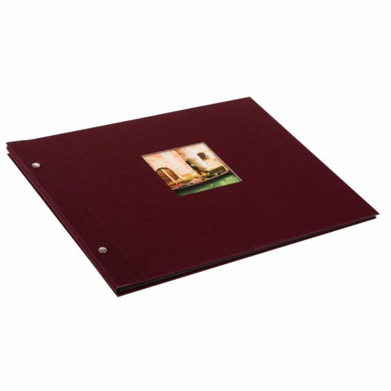 Goldbuch Photo Album Trend, Bella Vista, 39 x 31 cm, 40 Black Pages with Glassine Dividers, Extensible, Linen, Bordeaux, 28972 - Image 2