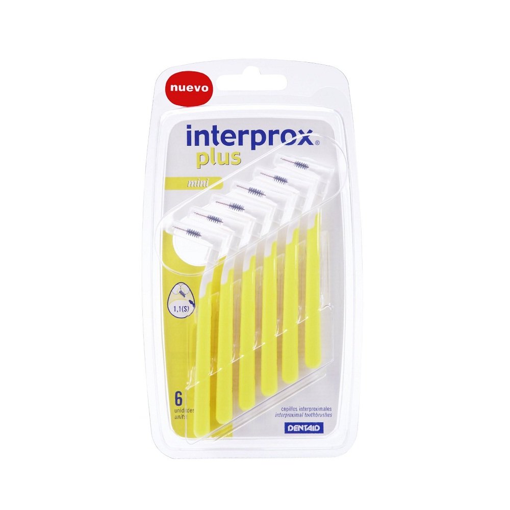 Interprox Plus Yellow 1.1mm Mini Interdental Brush, 6 Count (Pack of 1)