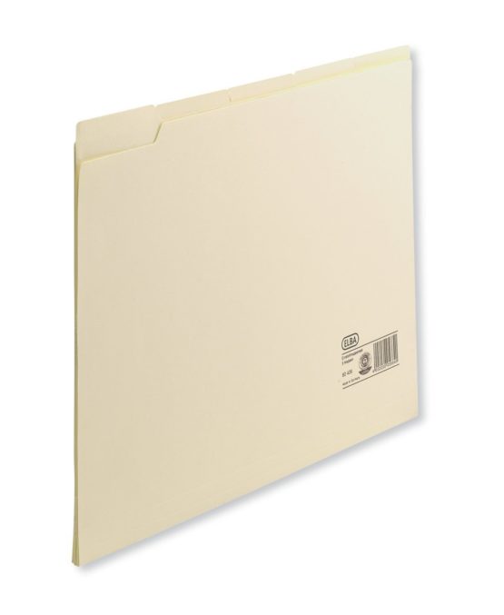 Elba 80436 Suspension File Set with Protruding Tabs for Labelling Kraft Card Pack of 100 Chamois
