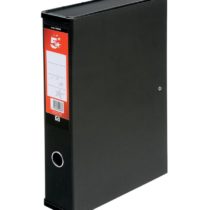 5 Star Office Box File Lock Spring with Ring Pull and Catch 75mm Spine Foolscap Black [Pack 5]
