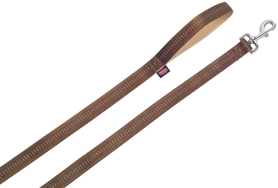 Nobby Leash Soft Grip, 120 cm/ 25 mm, Brown, Brown/Beige, 120 cm/25 mm