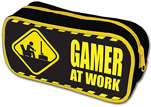 Gamer at Work Pencil Case,Yellow / Black