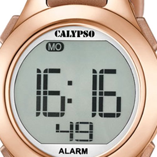 Calypso Unisex Digital Watch with LCD Dial Digital Display and Gold Plastic Strap K5677/3, Lcd/Gold - Image 2