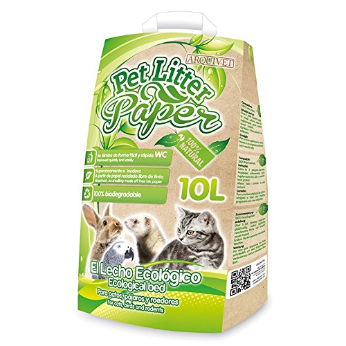 Arquivet Pet Litter Paper, Eco-friendly Hygienic Bed, Recycled Paper for Cats Birds and Rodents, Biodegradable