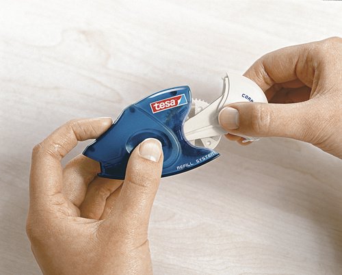 tesa Eco-Friendly Correction Roller ecoLogo - for precise correcting and rewriting easy to use,14m:4.2mm, refill system - Image 3