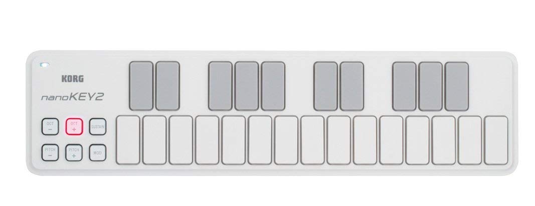 Korg - nanoKEY2 - USB MIDI Keyboard - 25 Key - White, 25-Key