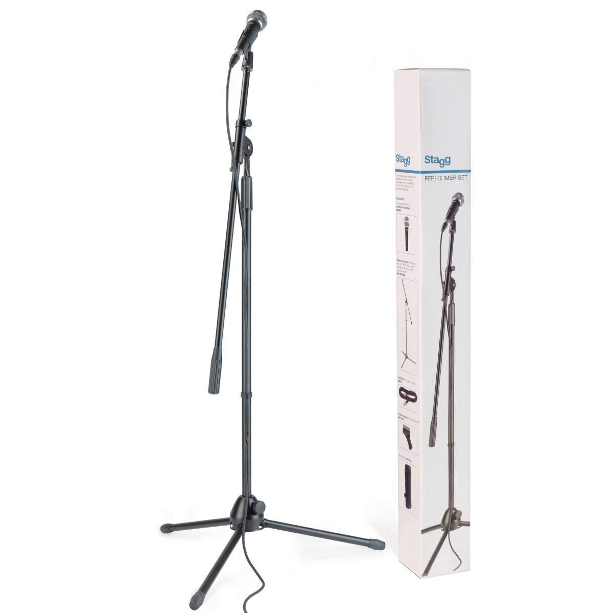 Stagg SDM50 SET Microphone and Stand Set, Mic and Stand Set, 50 Hz to 15 KHz