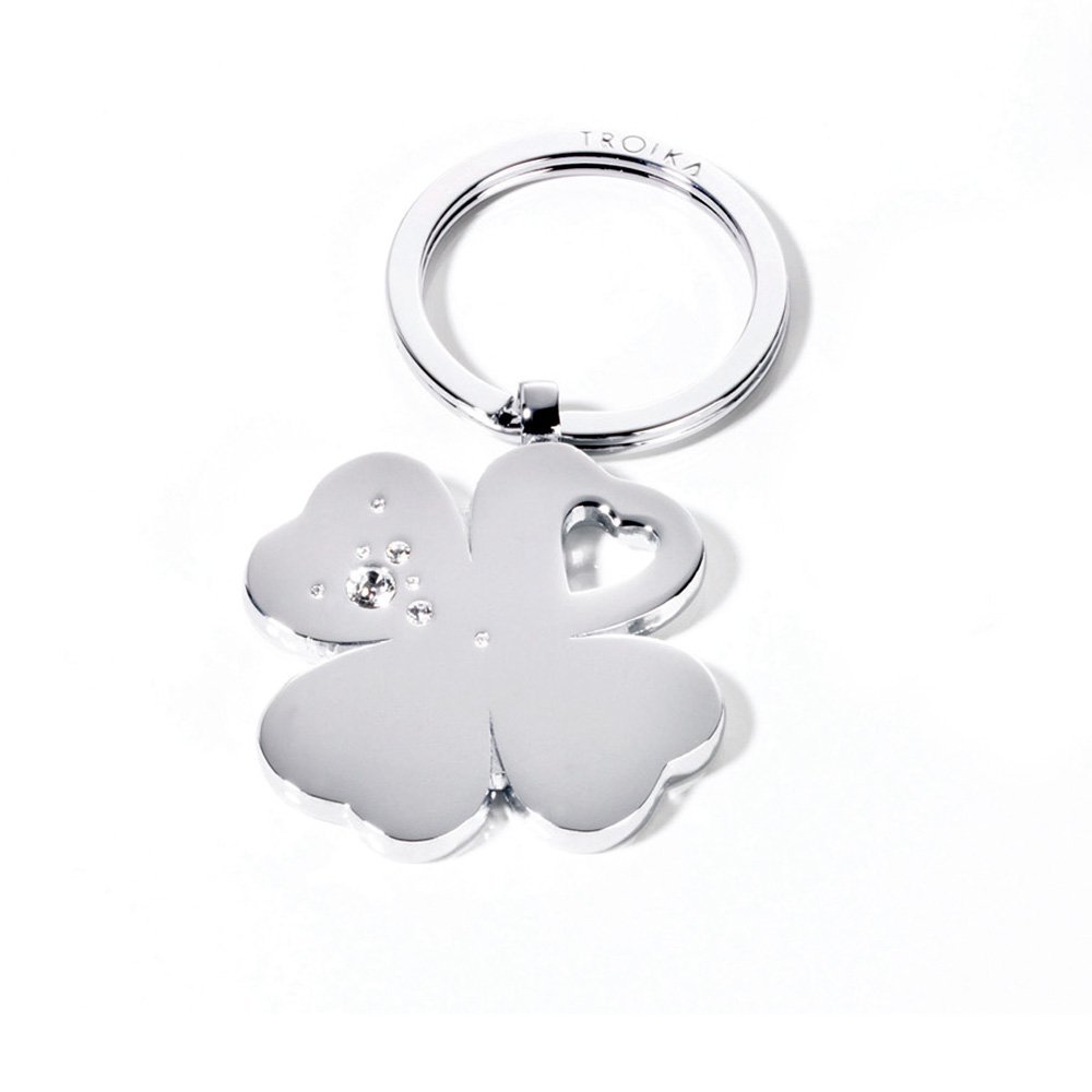 Troika Girls Best Friends "Clover", KR9-30/CH, Keyring, made with SWAROVSKI® ELEMENTS, cast metal- shiny, chrome plated