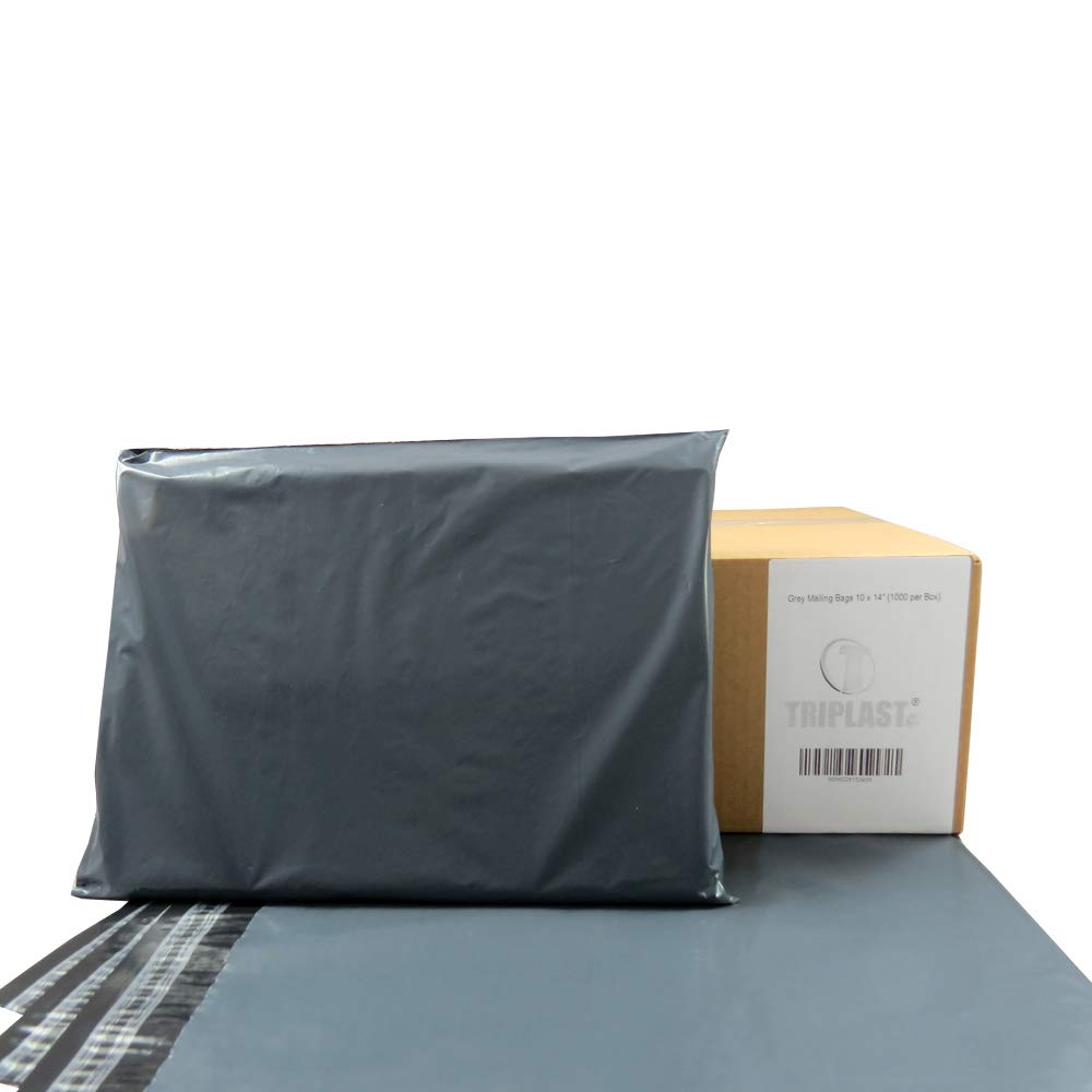 Triplast 10 x 14-Inch Plastic Mailing Postal Bag - Grey (Pack of 1000), 10" x 14" - Image 3
