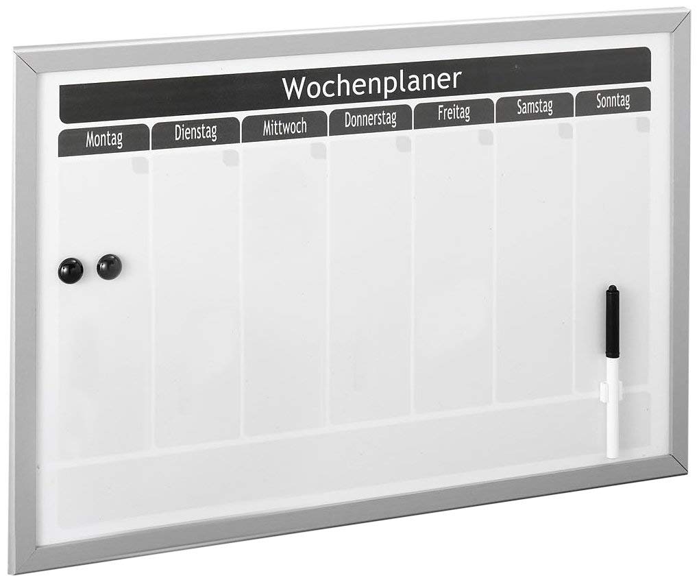 Zeller 11515 Weekly Planner / 60 x 40 Aluminium Grey, gray, 60 x 40 cm - Image 2
