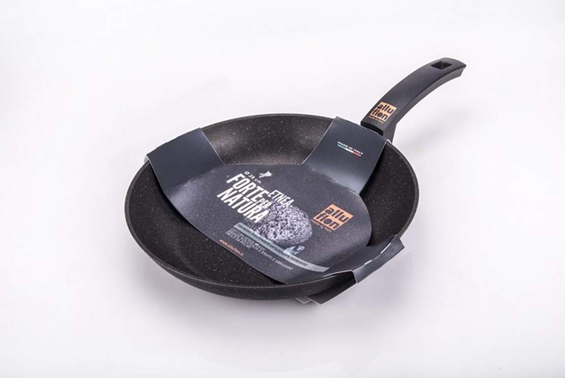 Moneta Etnea Frying Pan, Stone Surface Non-Stick and Anti-Scratch Coating, Dishwasher Safe, 30 cm, Black