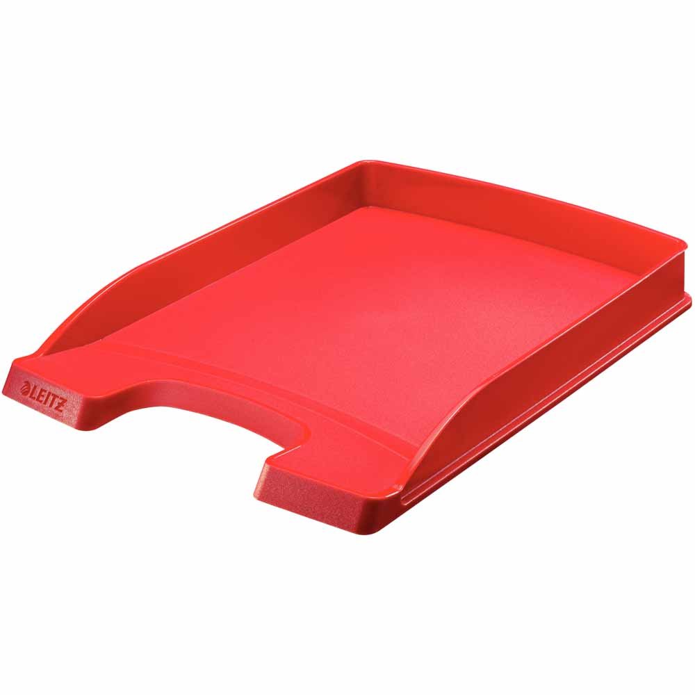 Leitz A4 Letter Tray, Slim, Red, Plus Range, 52370025, Altezza 37 mm