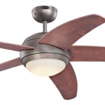 Westinghouse Lighting 72071 Bendan LED 132 cm Five-Blade Indoor Ceiling Fan, Dark Pewter Finish with Hammered Accents, Dimmable LED Light Kit with Opal Frosted Glass, Remote Control Included