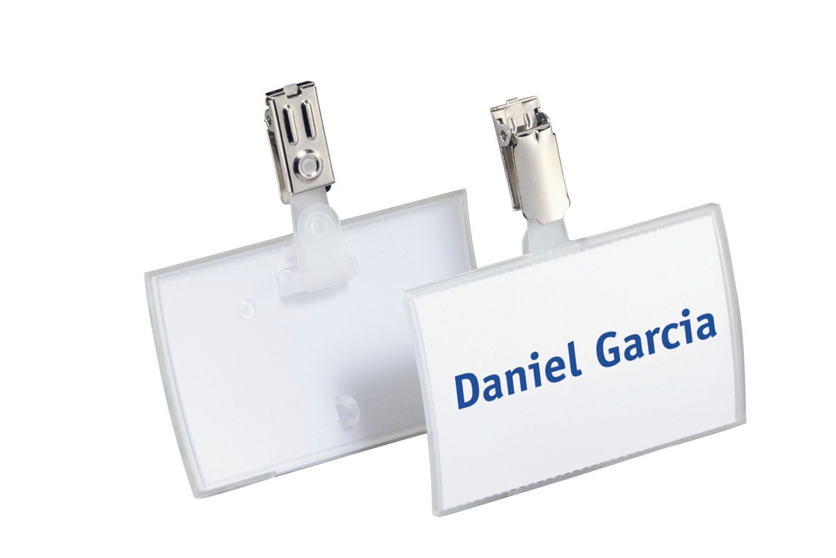 Durable Click Fold Name Badge 54 x 90mm with Clip - Transparent - Pack of 25 - Perfect For Events and Visitor Management - Image 2