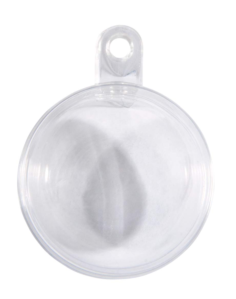 Rayher 39469800 Set of 4 Fillable Plastic Balls with Hanger, Two-Part Baubles to Fill for Crafts and Decoration Clear, 12 cm