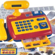Theo Klein 9330 Electronic Cash Register I Cash Register with Scanner, Calculator, Sound I Incl. Play money I dimensions: 26.5 cm x 17 cm x 14 cm I Toys for children aged 3 and over
