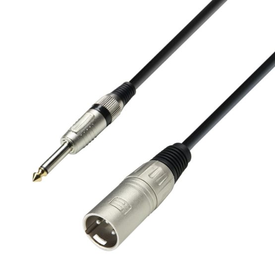 Adam Hall 3 Star Series 10m XLR Male to 6.3mm Jack Mono Microphone Cable