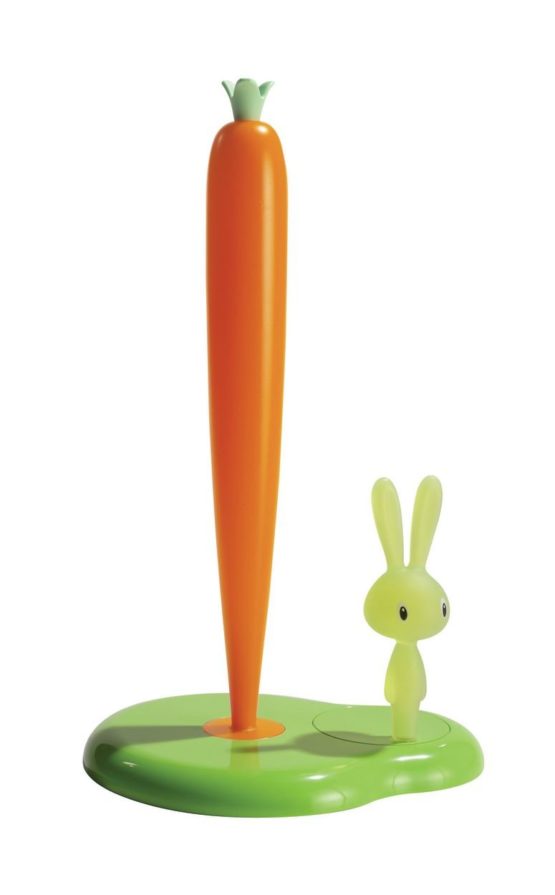 A di Alessi Bunny and Carrot Kichen Roll Holder Tall, Green